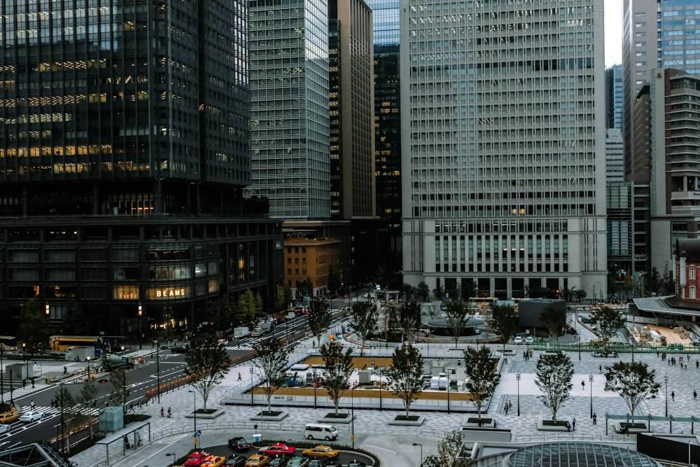 Office district and pedestrian space near Tokyo Station, Japan