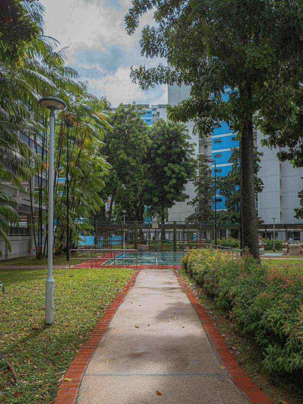 Community badminton court among HDB homes in Jurong West, Singapore