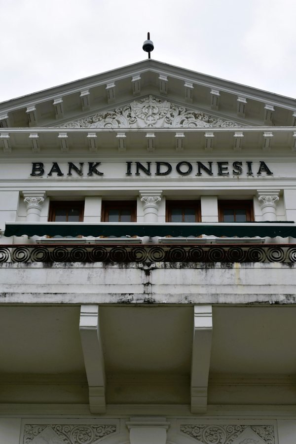 Bank Indonesia building in Yogyakarta with its name on the exterior