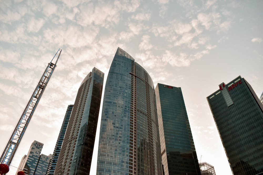 Office towers at Marina Bay Financial Centre in Singapore
