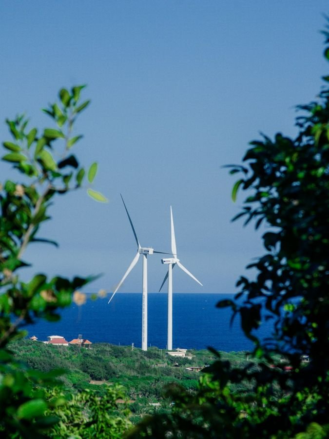 Wind turbines on Phu Quy Island, Binh Thuan, Vietnam